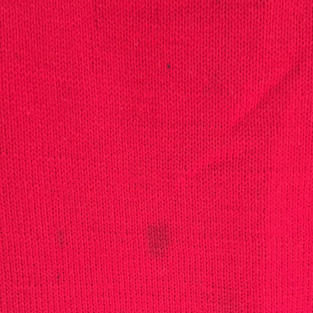 Girl's Handknit Red Wool Sweater - Picture 7 of 8